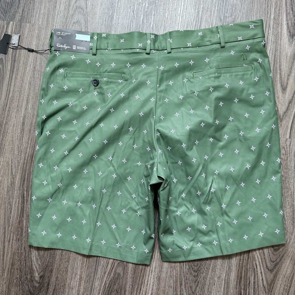 Walter Hagen Men's Flat Front Water Resistant Green 40~9" Inseam~AOP NWT~$70 - Picture 3 of 6